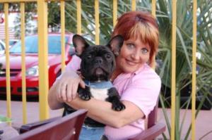 Chloe (the fiesty Frenchie) and Sandi (her human!)